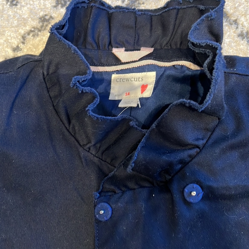 NWT Girls Ruffle Blue Coat Size 14! - Picture 2 of 6